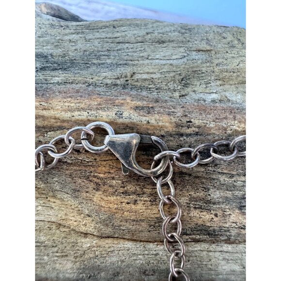 Handcrafted Millefiori Glass Necklace With Adjustable Chain & Floral Blue Beads - Picture 5 of 6